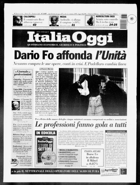 Italia oggi : quotidiano di economia finanza e politica